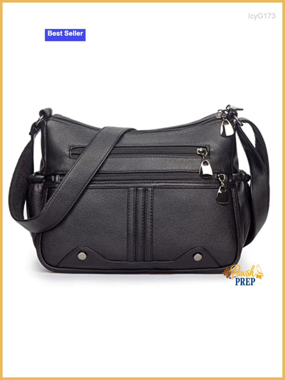 PU Leather Shoulder Handbag Multi Pocket Crossbody Satchel Tote